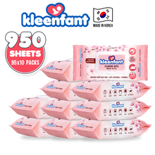 Load image into Gallery viewer, Kleenfant Cherry Blossom Cleansing Wipes 95 Sheets Pack of 10
