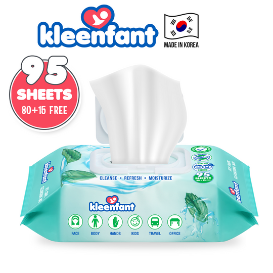 Kleenfant Icy Cool Cleansing Wipes 95 Sheets Pack of 1