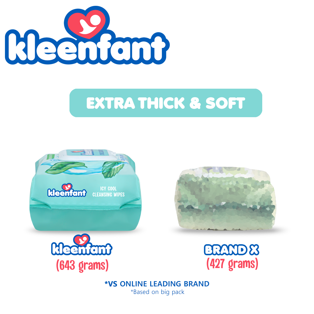 Kleenfant Icy Cool Cleansing Wipes 95 Sheets Pack of 1