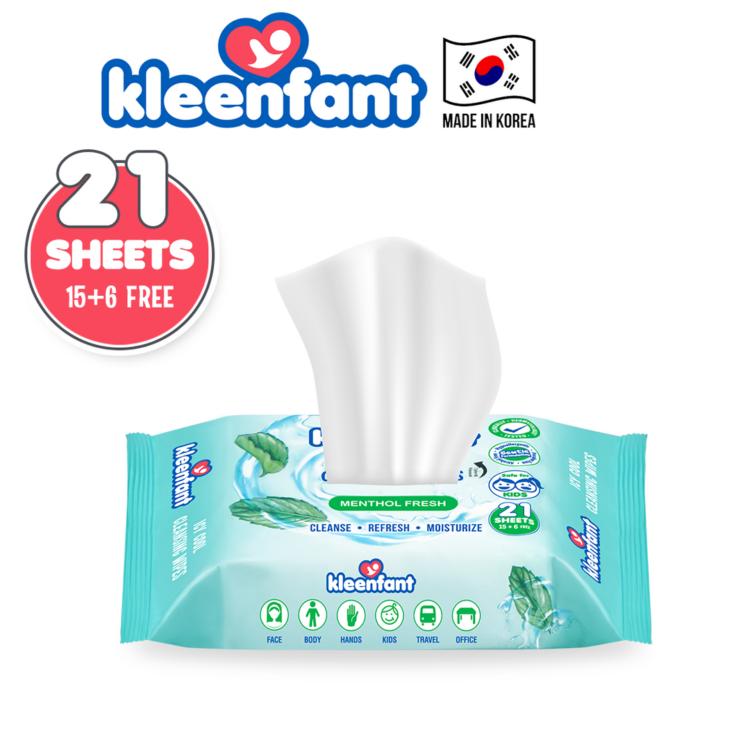 Kleenfant Icy Cool Cleansing Wipes 21 Sheets Pack of 1