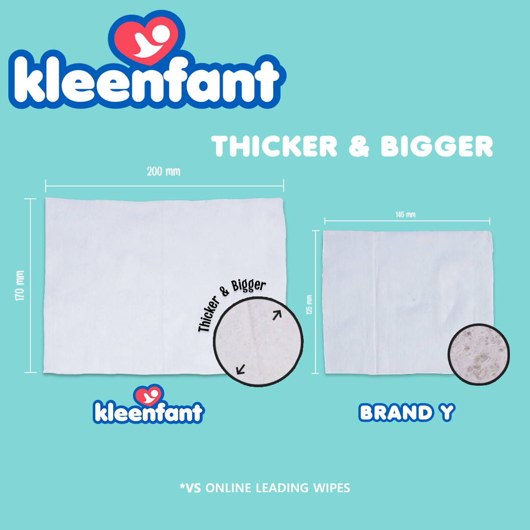 Kleenfant Icy Cool Cleansing Wipes 95 Sheets Pack of 3