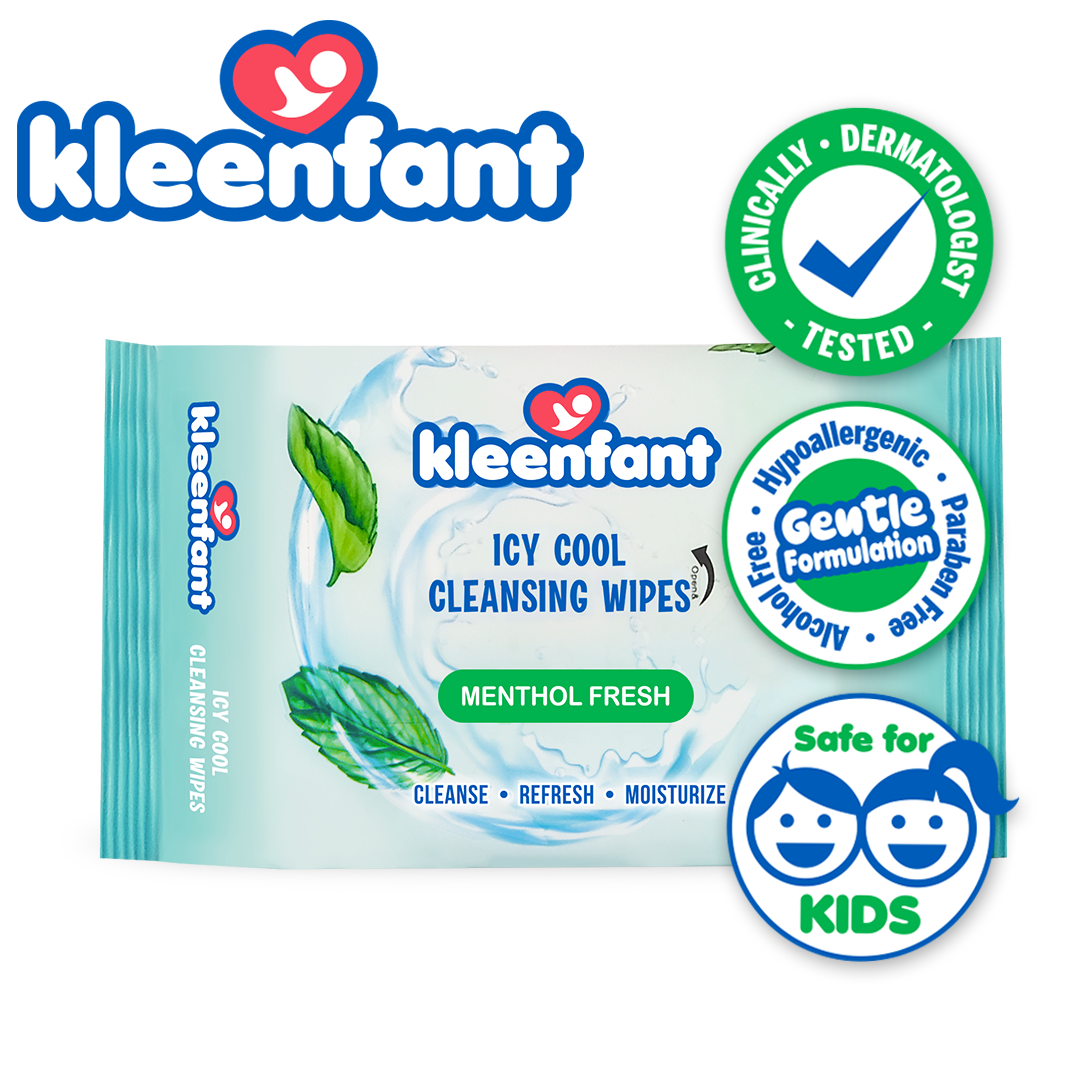 Kleenfant Icy Cool Cleansing Wipes 21 Sheets Pack of 5