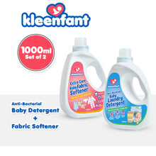 Load image into Gallery viewer, Antibacterial Baby Detergent + Extra Care Fabric Softener 1L (Set of 2)
