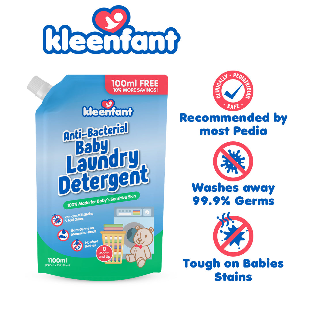Antibacterial Baby Laundry Detergent Refill (1100 ml) Pack of 2