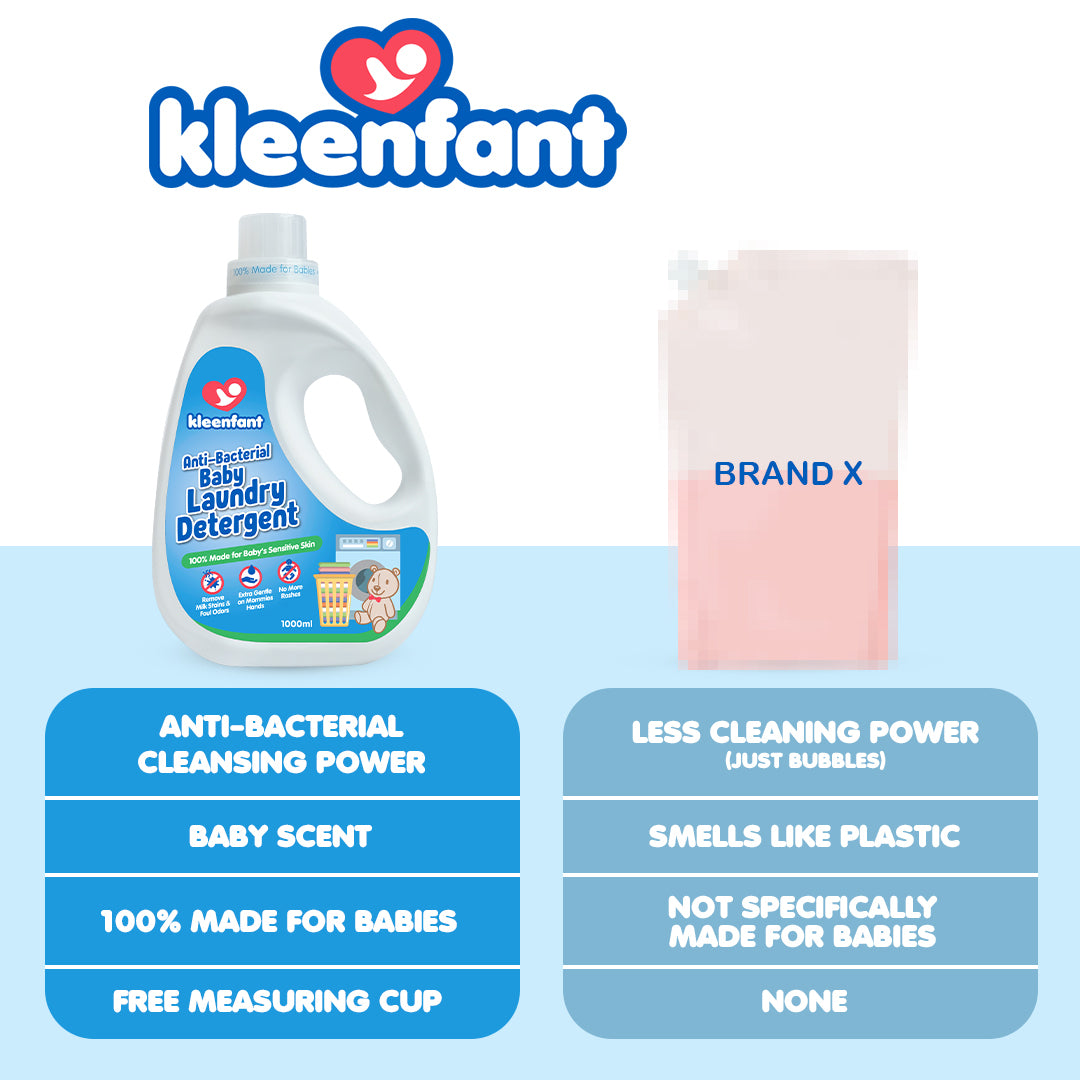 Kleenfant Antibacterial Baby Laundry Detergent Bottle + Refill